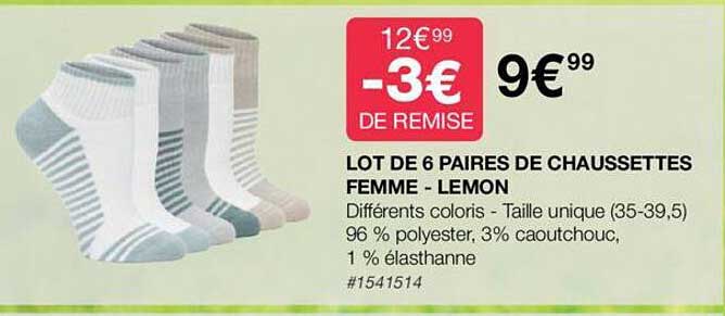 Lot De 6 Paires De Chaussettes Femme - Lemon