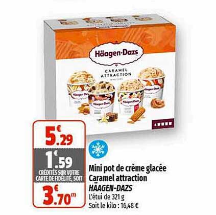 mini pot de crème glacée caramel attraction häagen-dazs