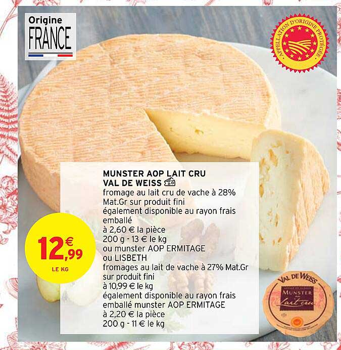 munster aop lait cru val de weiss