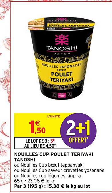 nouilles cup poulet teriyaki tanoshi