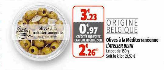 olives à la méditerranéenne l'atelier blini