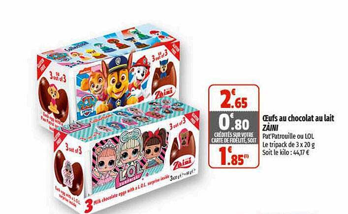 œufs au chocolat au lait zaini