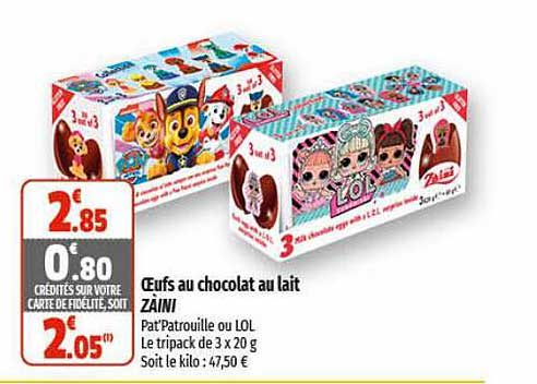 œufs au chocolat au lait zaini