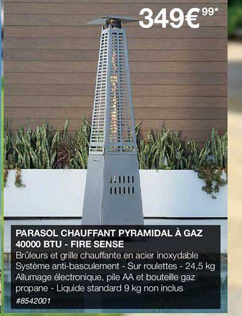 parasol chauffant pyramidal à gaz 40000 btu - fire sense