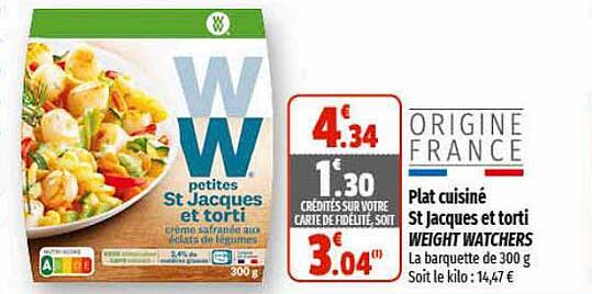 plat cuisiné st jacques et torti weight watchers
