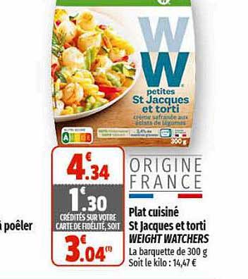 plat cuisiné st jacques et torti weight watchers