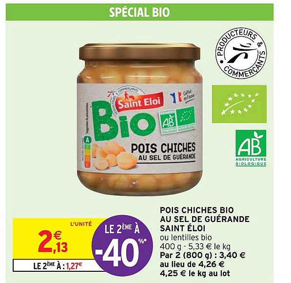 pois chiches bio au sel de guérande saint éloi