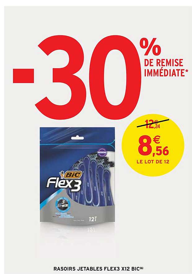 Rasoirs Jetables Flex 3 X 12 Bic