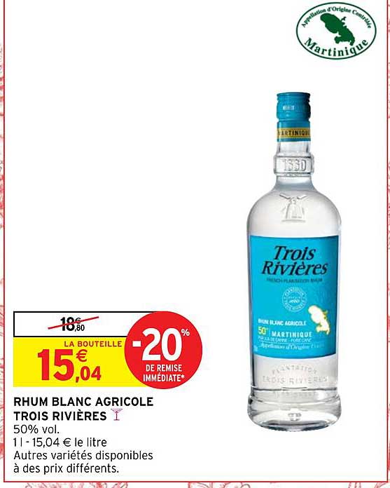 rhum blanc agricole trois rivières