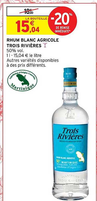 rhum blanc agricole trois rivières