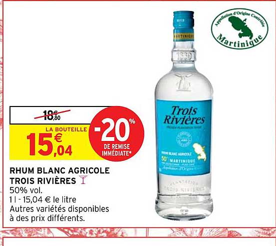 rhum blanc agricole trois rivières