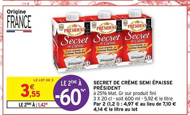Secret De Crème Semi épaisse Président