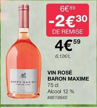 vin rosé baron maxime