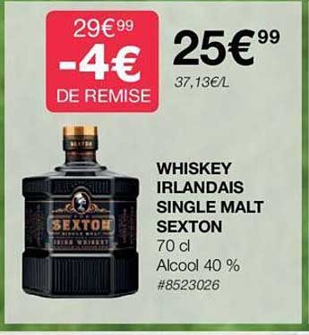 whiskey irlandais single malt sexton