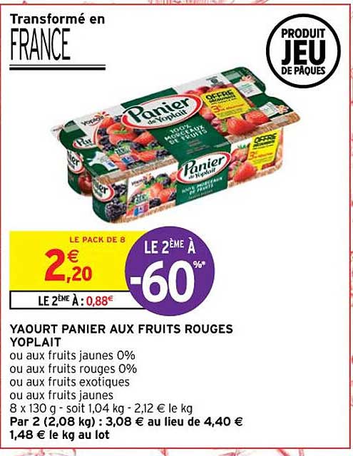 Yaourt Panier Aux Fruits Rouges Yoplait