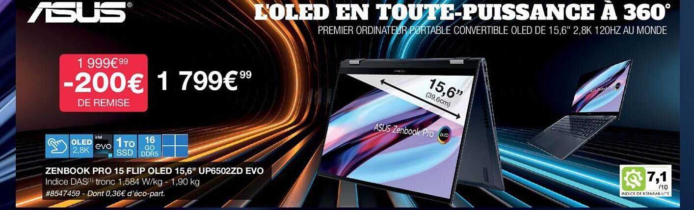 zenbook pro 15 flip oled 15,6" up6502zd evo asus