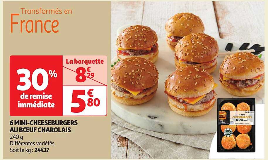 6 Mini-cheeseburgers Au Bœuf Charolais