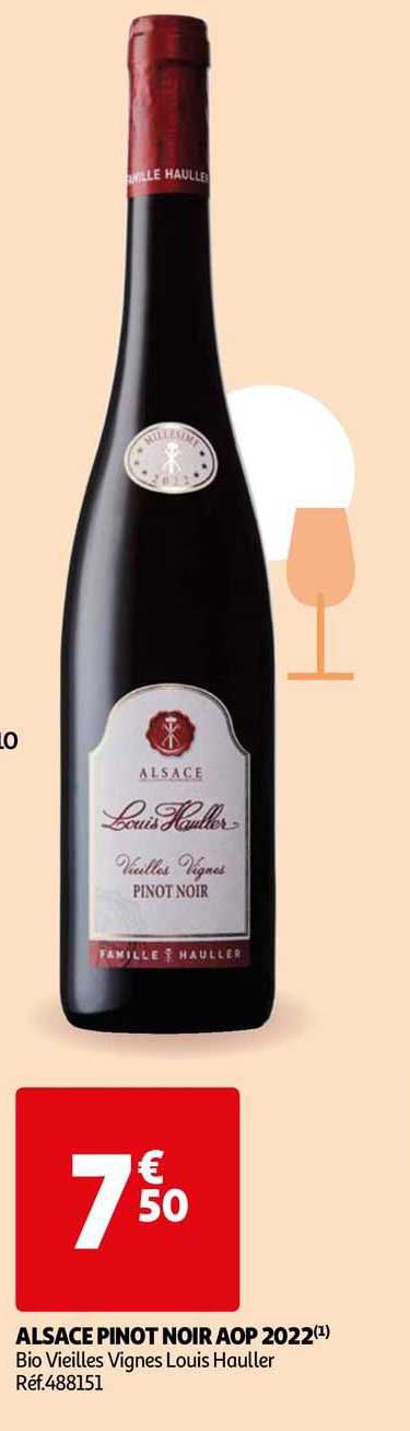 alsace pinot noir aop 2022 bio vieille vignes louis hauller