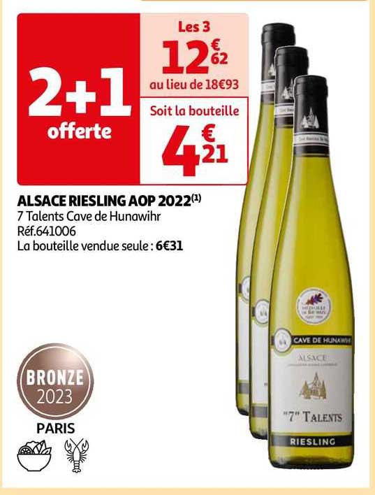 alsace riesling aop 2022 7 talents cave de hunawihr