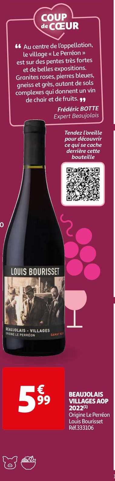beaujolais village aop 2022 origine le perréon louis bourisset