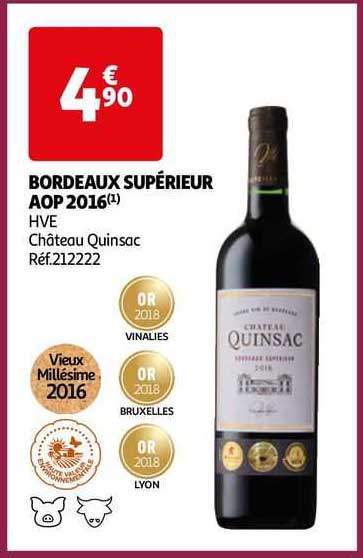 bordeaux supérieur aop 2016 hve château quinsac