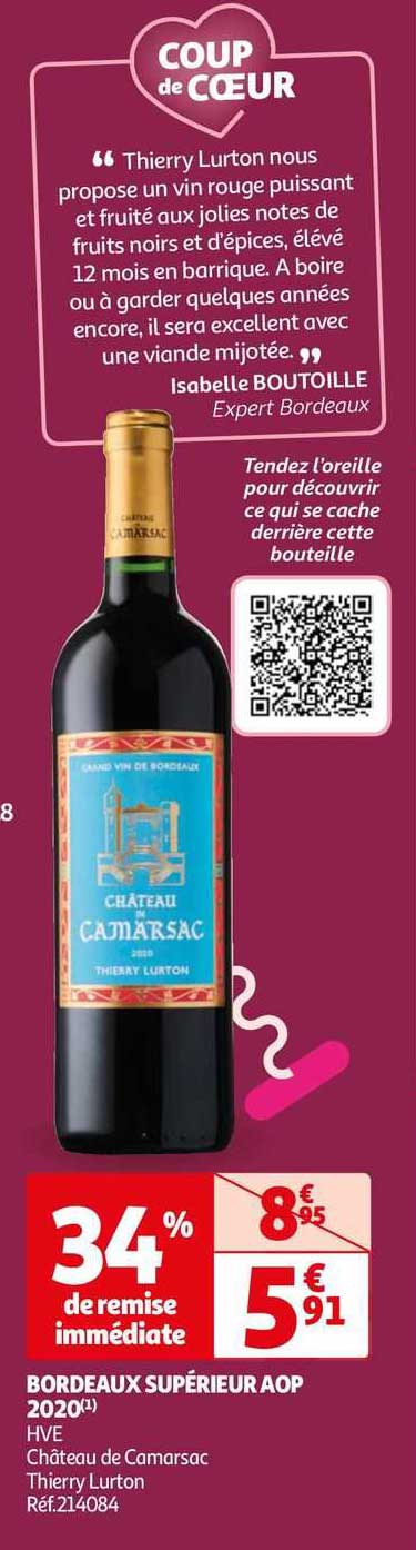 Bordeaux Supérieur Aop 2020 Hve Château De Camarsac Thierry Lurton