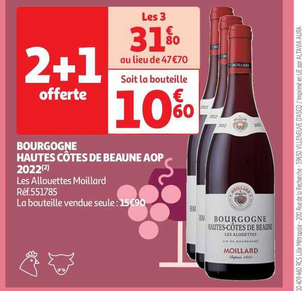 bourgogne hautes côtes de beaune aop 2022 les allouettes moillard