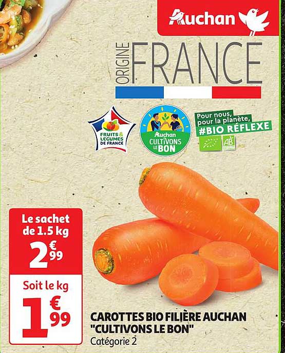 carottes bio filière auchan "cultivons le bon"