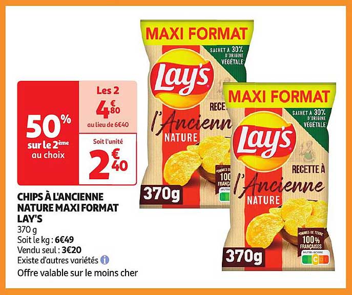 chips à l'ancienne nature maxi format lay's