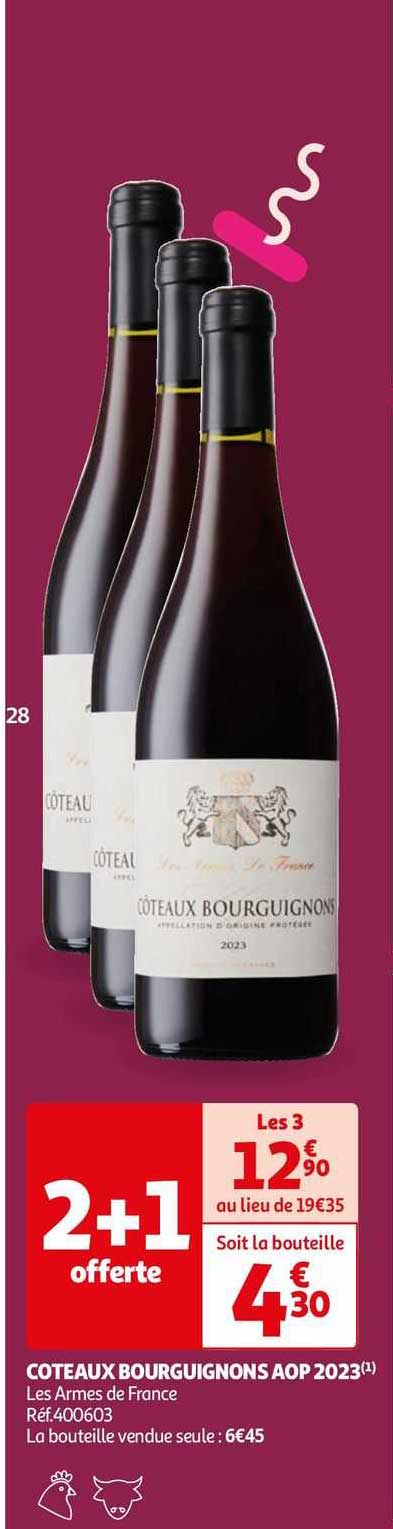 côteaux bourguignons aop 2023 les armes de france