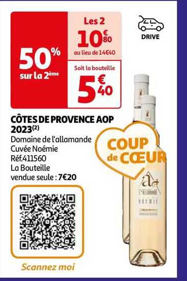 côtes de provence aop 2023 domaine de l'allamande cuvée noémie