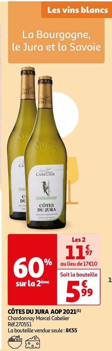 côtes du jura aop 2021 chardonnay marcel cabelier