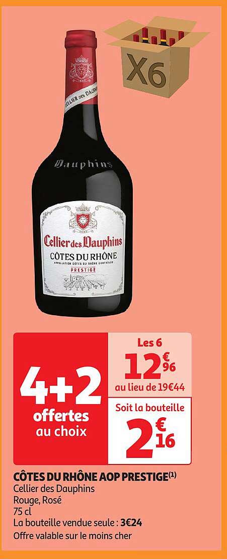 Côtes Du Rhône Aop Prestige Cellier Des Dauphins Rouge, Rosé