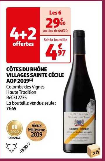 côtes du rhône villages sainte cécile aop 2019 colombe des vignes haute tradition