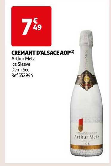 cremant d'alsace aop arthur metz ice sleeve demi sec