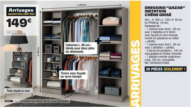 dressing "qazar" imitation chêne grisé