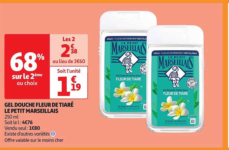 gel douche fleur de tiaré le petit marseillais
