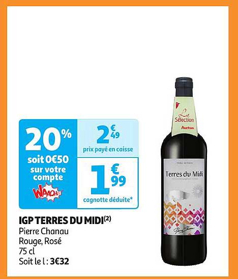 igp terres du midi pierre chanau rouge, rosé