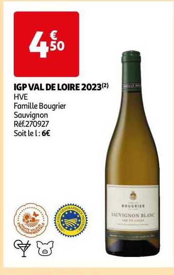 igp val de loire 2023 hve famille bougrier sauvignon