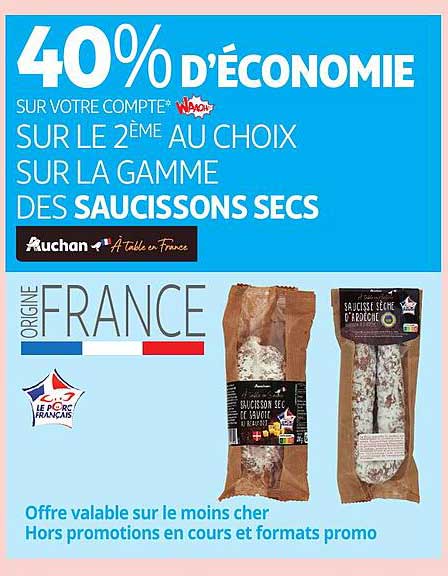La Gamme Des Saucissons Secs Auchan