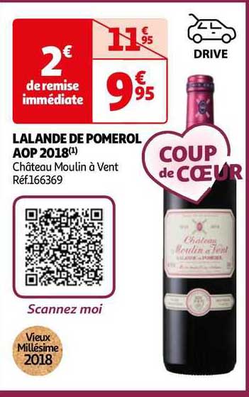 lalande de pomerol aop 2018 château moulin à vent