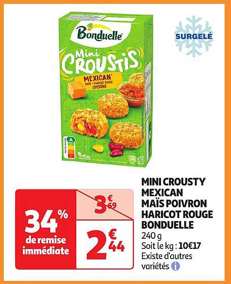 mini crousti mexican maïs poivron haricot rouge bonduelle