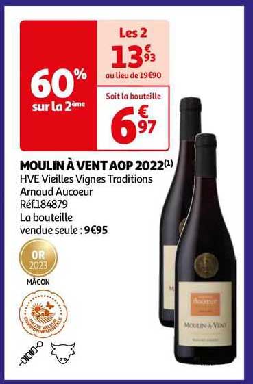 moulin à vent aop 2022 hve vieilles vignes traditions arnaud aucoeur