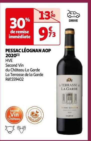 pessac léognan aop 2020 hve second vin du château la garde la terrasse de la garde
