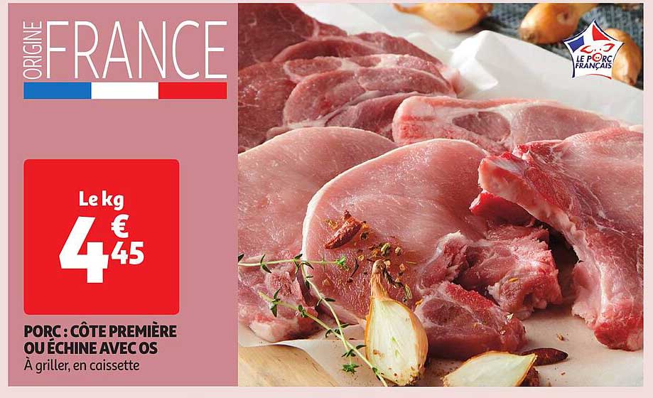 Porc : Côte Première Ou échine Avec Os