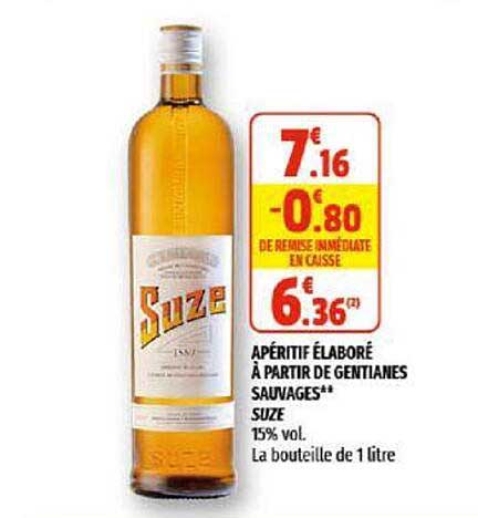 apéritif élaboré à partir de gentianes sauvages suze