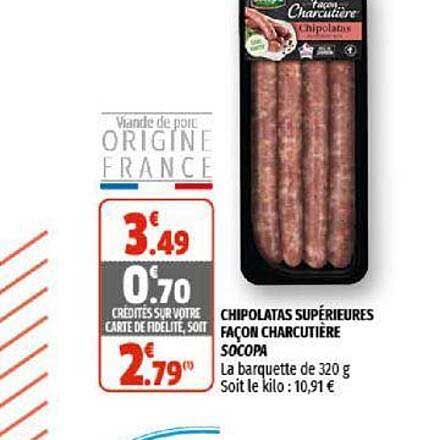 chipolatas supérieures façon charcutière socopa