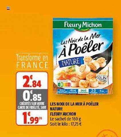 les noix de la mer à poêler nature fleury michon