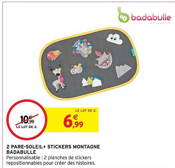 2 pare-soleil + stickers montagne badabulle