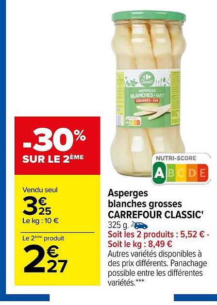 Asperges Blanches Grosses Carrefour Classic'